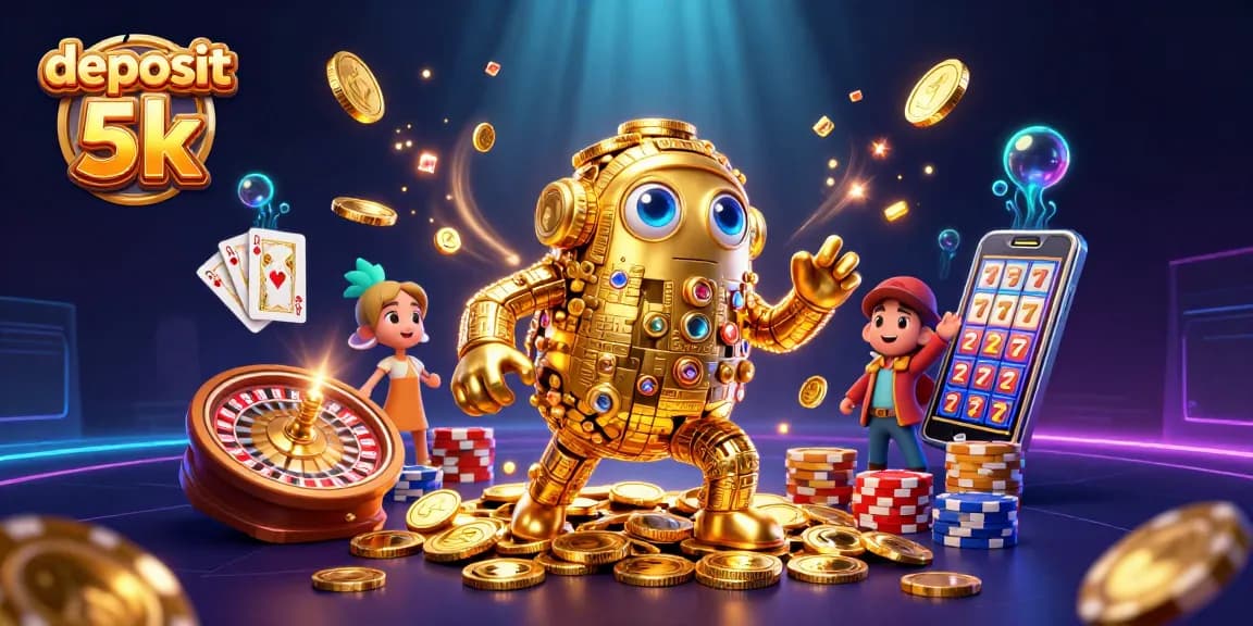 Experience thrilling slot action with deposit 5k opportunities amidst dazzling casino elements.