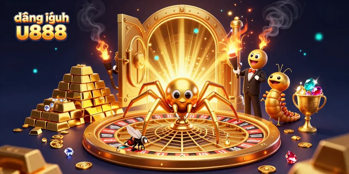 Experience the thrill of đăng nhập u888 with a vibrant casino scene featuring a roulette wheel and captivating characters.