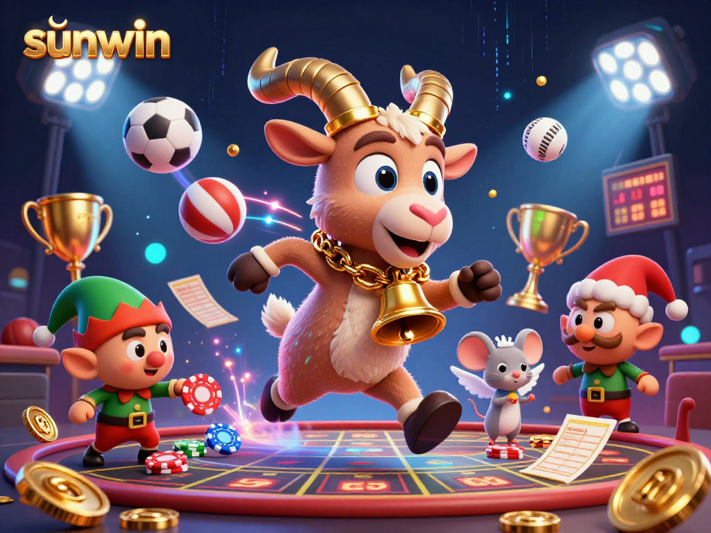 Join the exciting action at sunwin as a Krampus goat and friends bring the thrill of the casino to life!