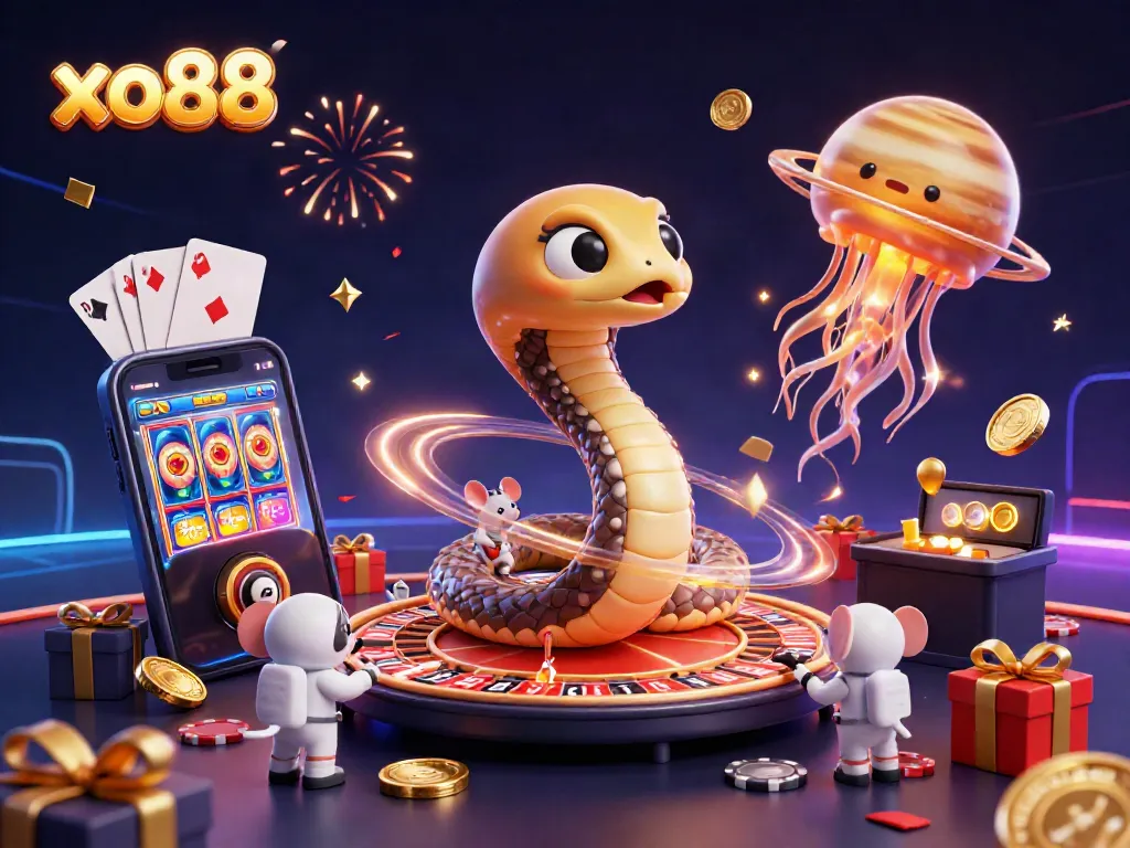 Experience thrilling bets at xo88 with a cosmic roulette wheel and playful astronaut mice.