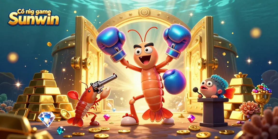 Experience the thrill of Cổng game Sunwin with vibrant underwater characters and shimmering treasures.